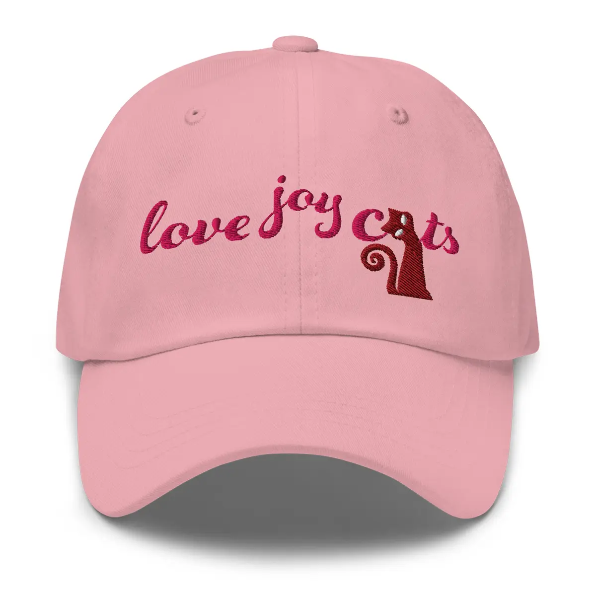 Love Joy Cats Curious Cat Classic Cap Pink - Front love-joy-cats-curious-cat-classic-cap-pink-front