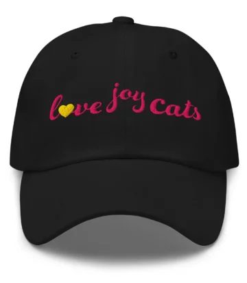 love-joy-cats-heart-classic-cap-black-front