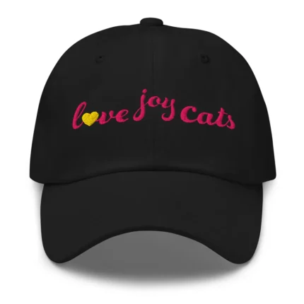 love-joy-cats-heart-classic-cap-black-front