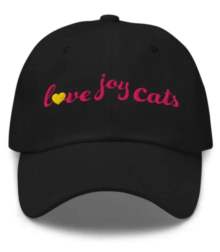 love-joy-cats-heart-classic-cap-black-front