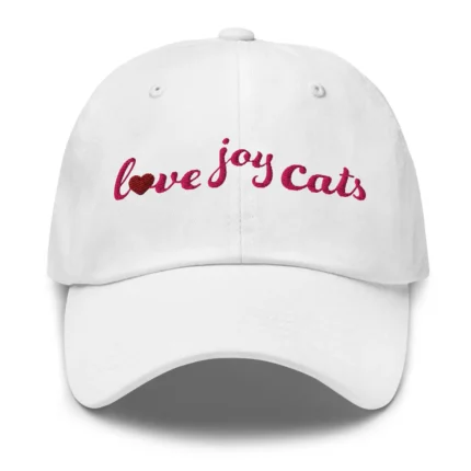 love-joy-cats-heart-classic-cap-white-front
