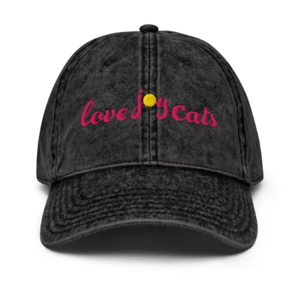 love-joy-cats-sun-vintage-cap-black-flm-front