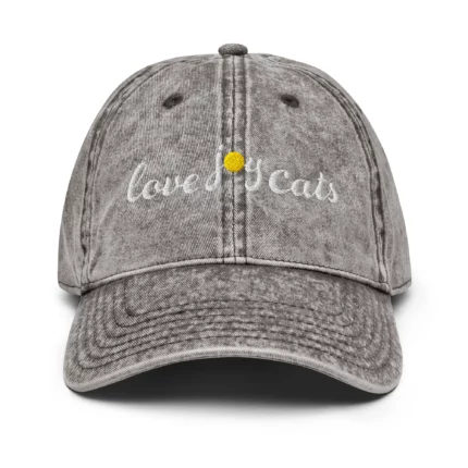 love-joy-cats-sun-vintage-cap-grey-front