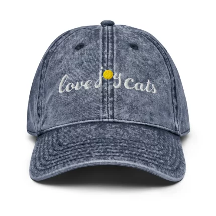 love-joy-cats-sun-vintage-cap-navy-front