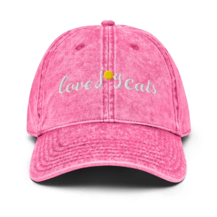 love-joy-cats-sun-vintage-cap-pink-front
